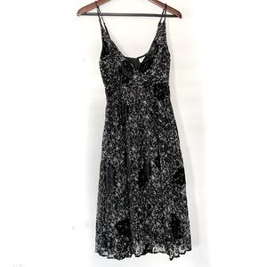 ASTR black light brown dress velvet detail floral spaghetti straps small
